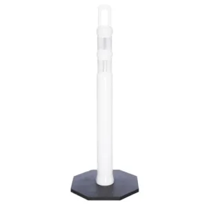 42" JBC Safety Arch Top Traffic Delineator Post Kit - White Post   8 LBS Base