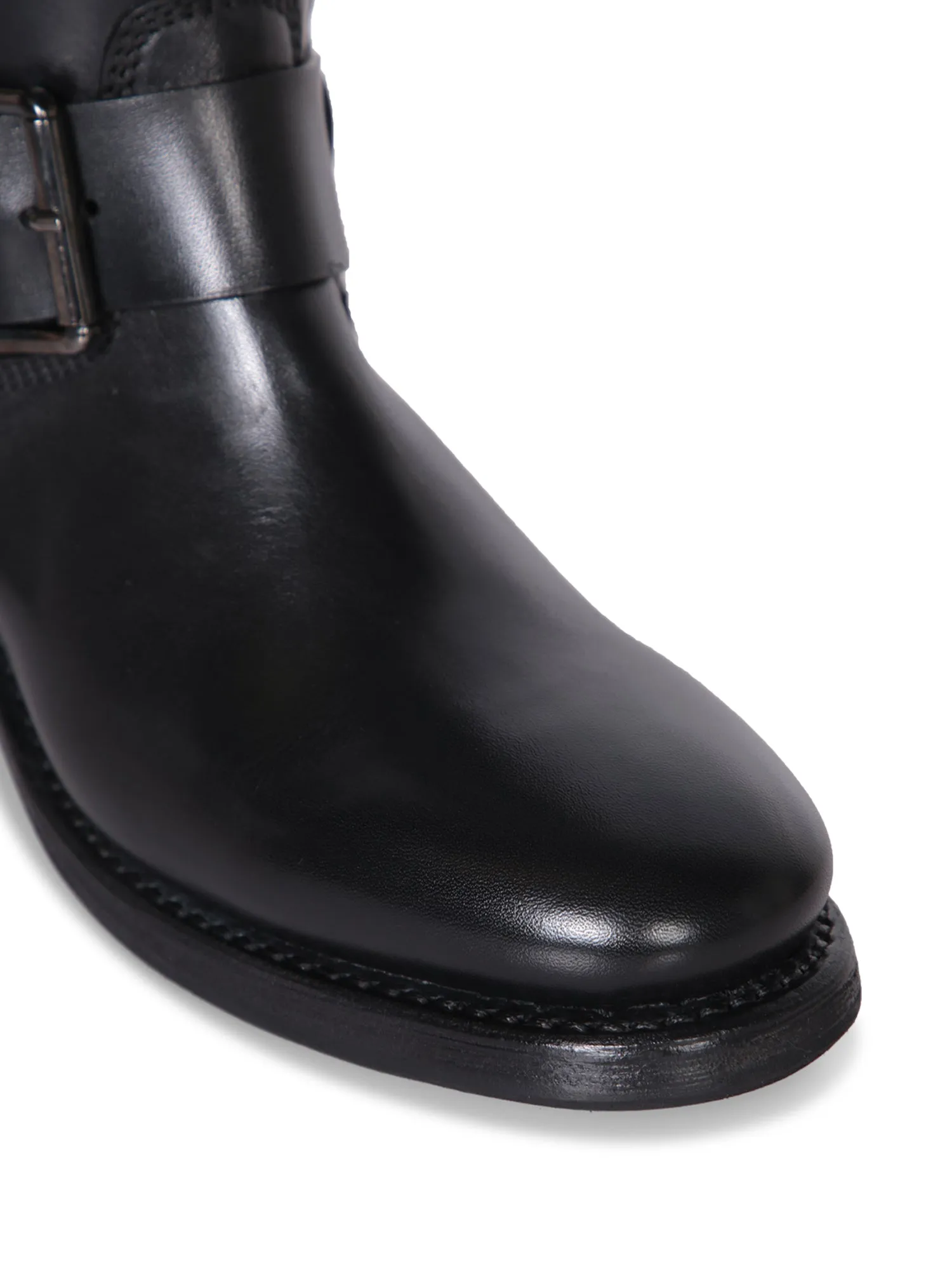 Biker Leather Black Boots