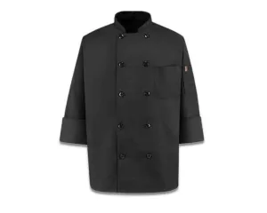 Black Chef Coat with Plastic Buttons