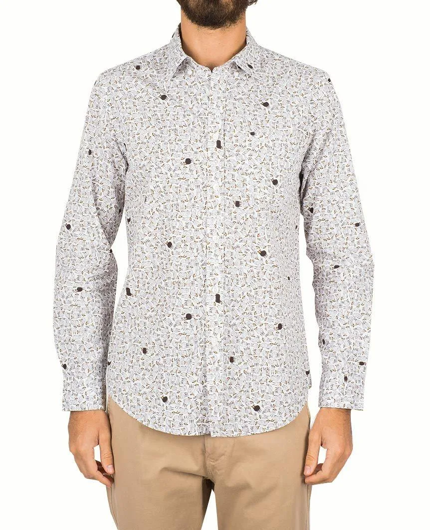 Black Sheep Long Sleeve Buttondown Shirt White Black