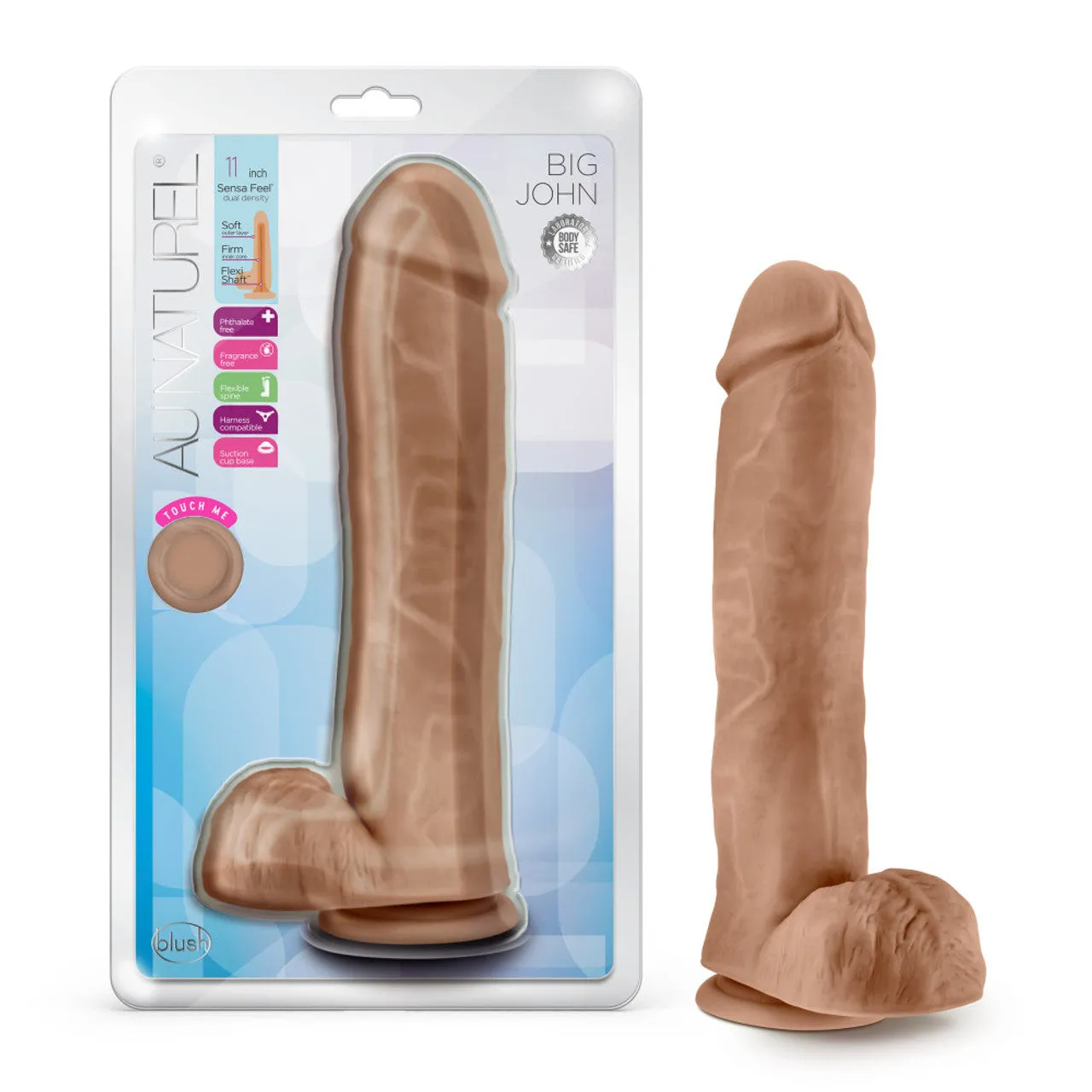 Blush Au Naturel Big John 11" Dildo - Mocha