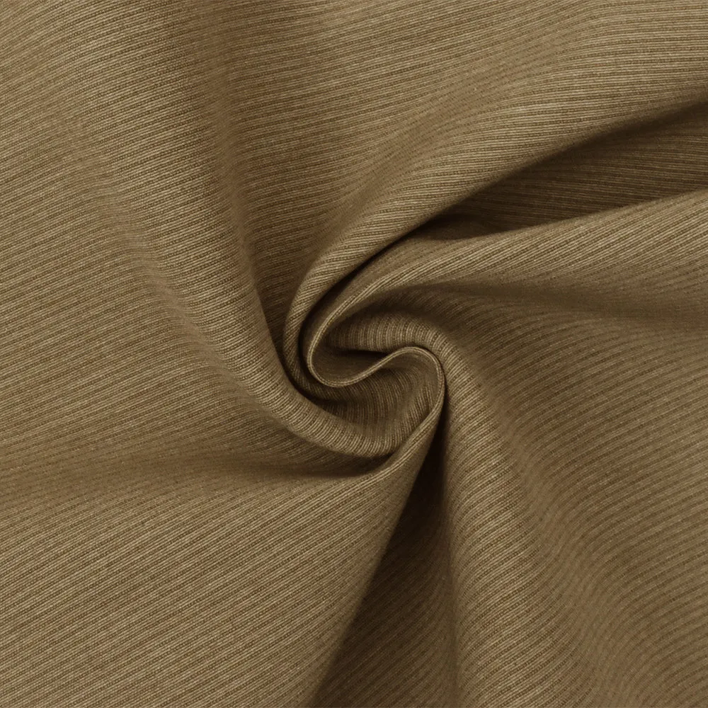 Brown Mini Stripe Stretch Poly Spandex Jacketing Woven Fabric