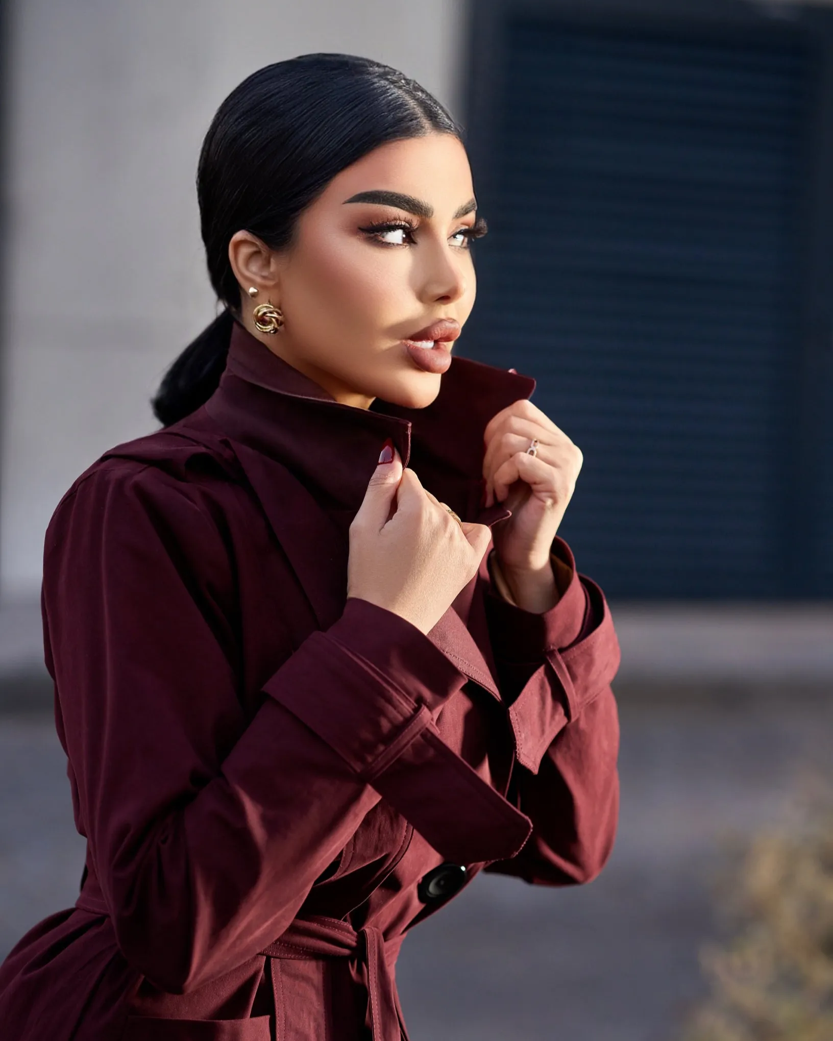 Burgundy Trench Coat