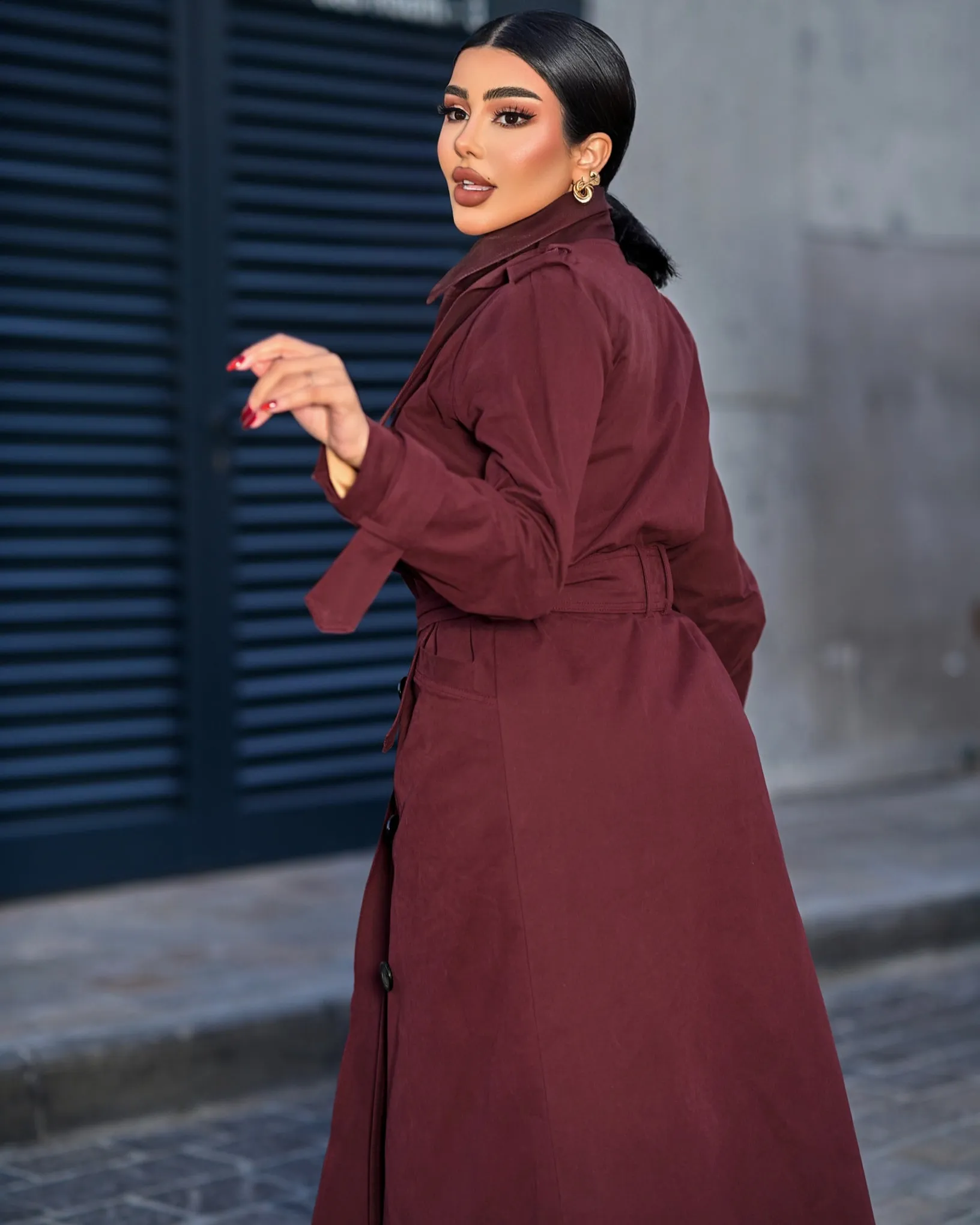 Burgundy Trench Coat