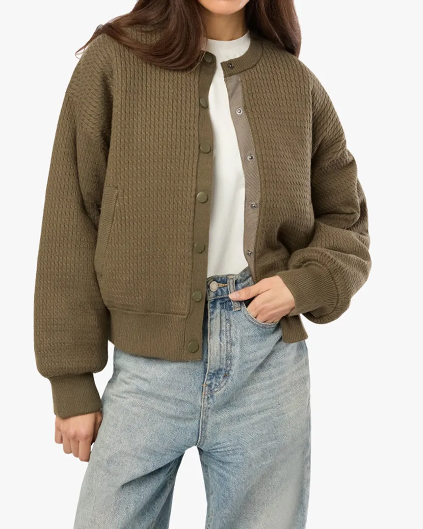 Cable Knit Puffer Jacket