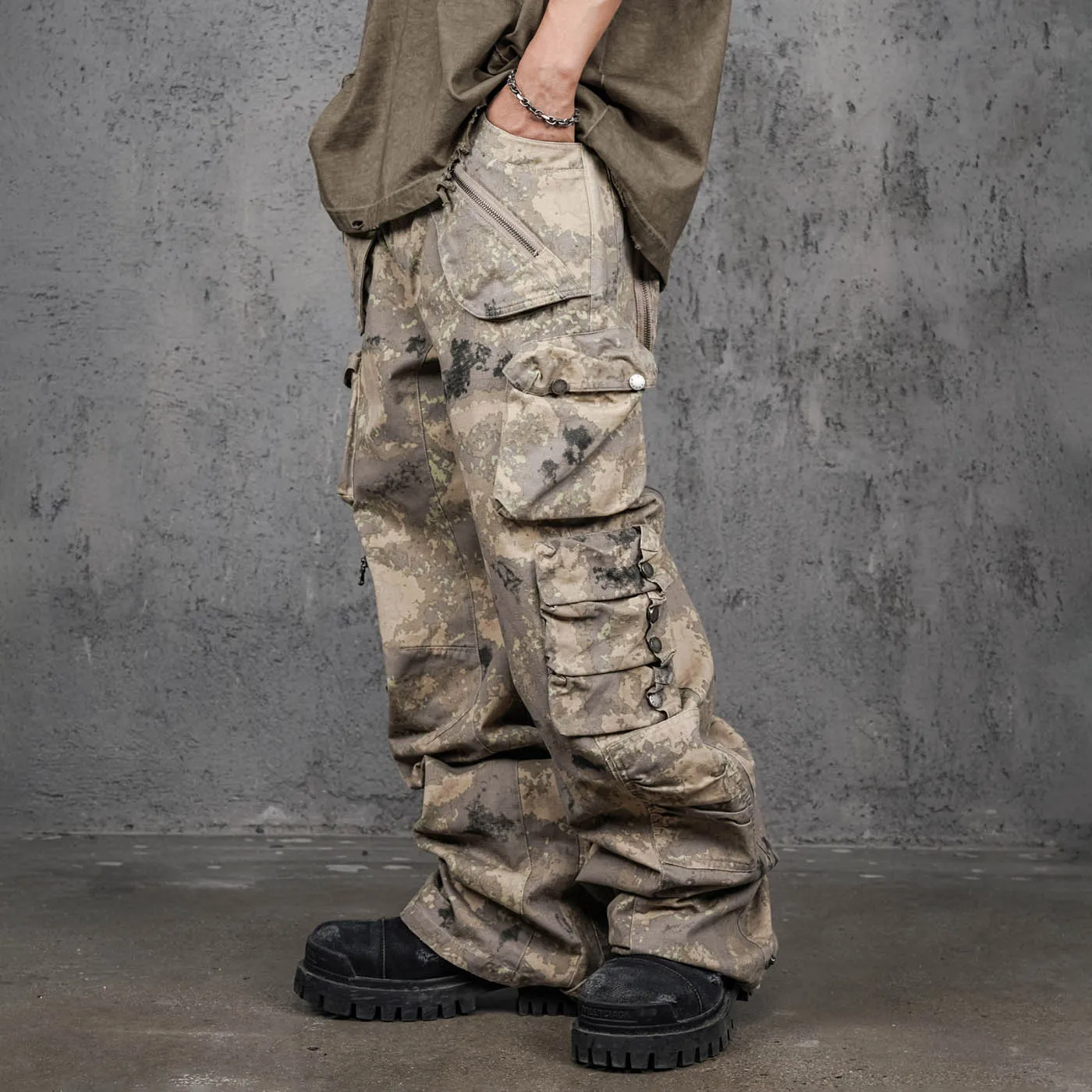 Camo Stacked Cargo Pants