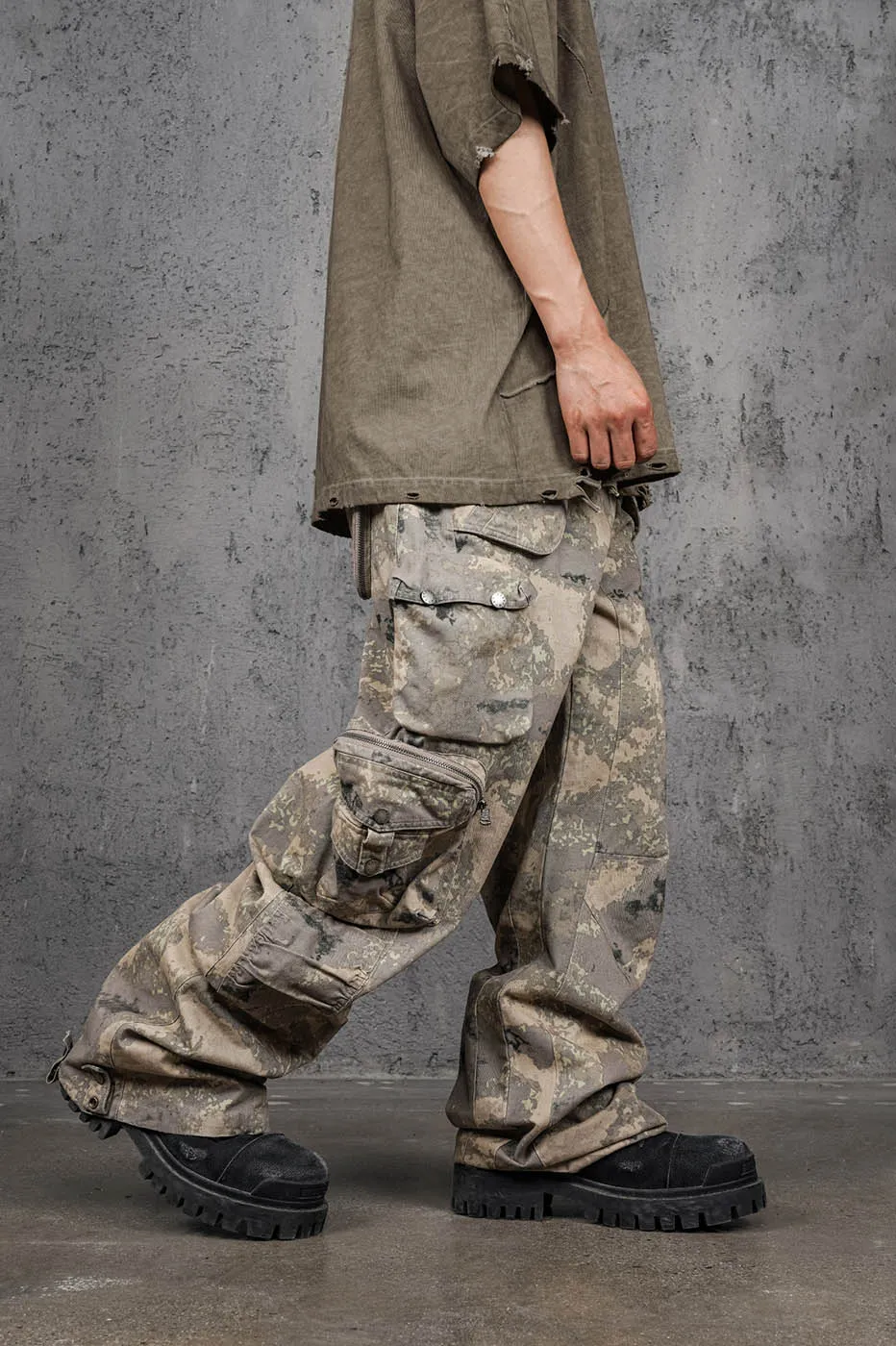 Camo Stacked Cargo Pants