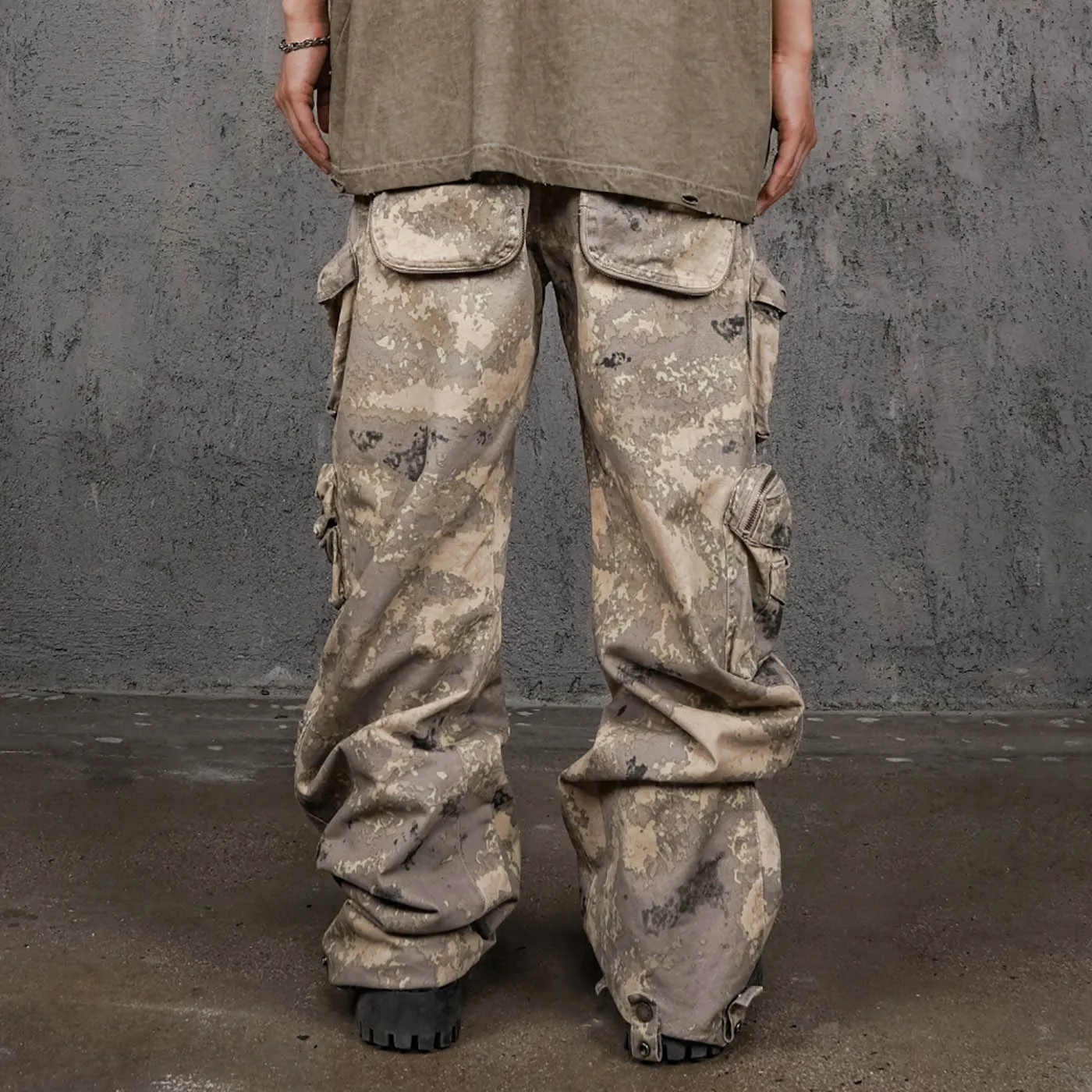 Camo Stacked Cargo Pants