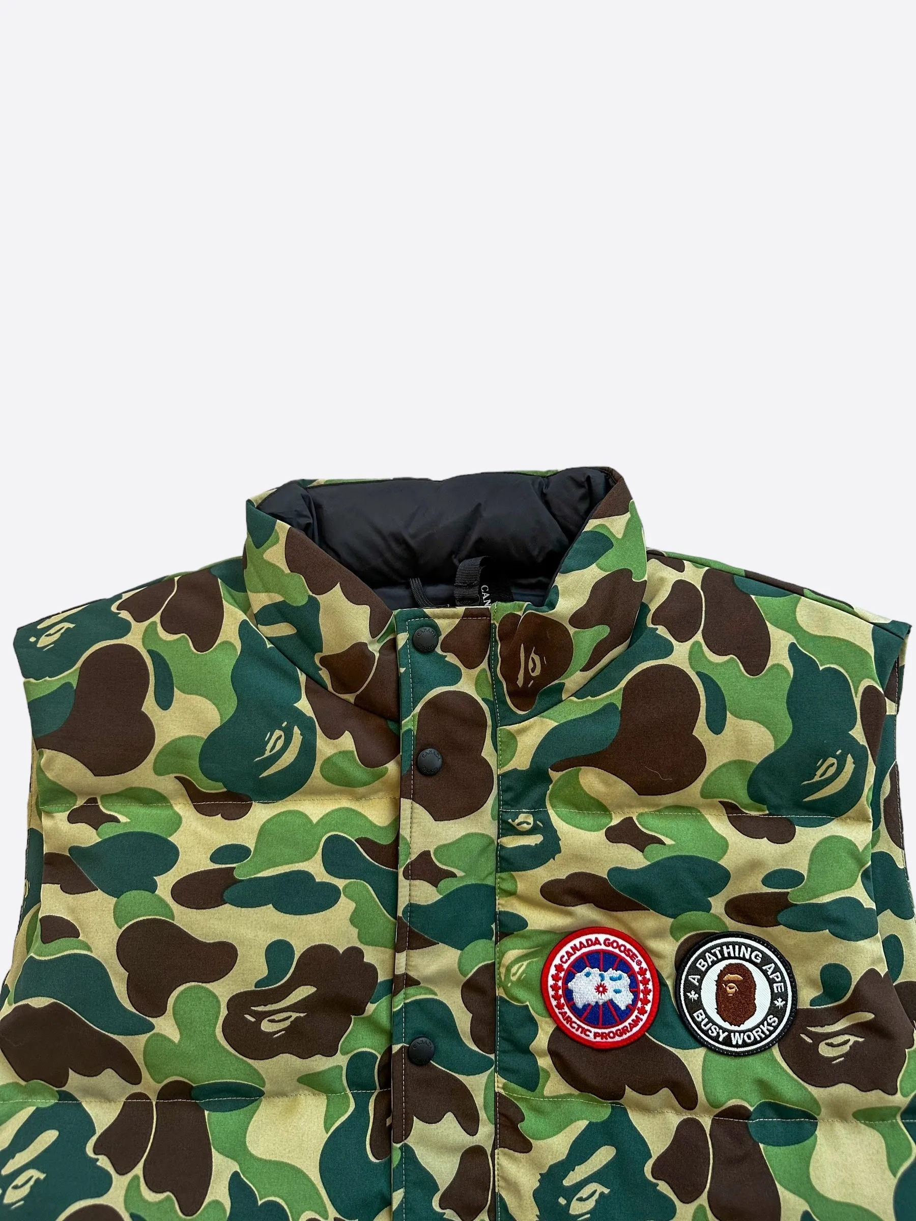 Canada Goose Bape Green Camouflage Freestyle Men's Vest