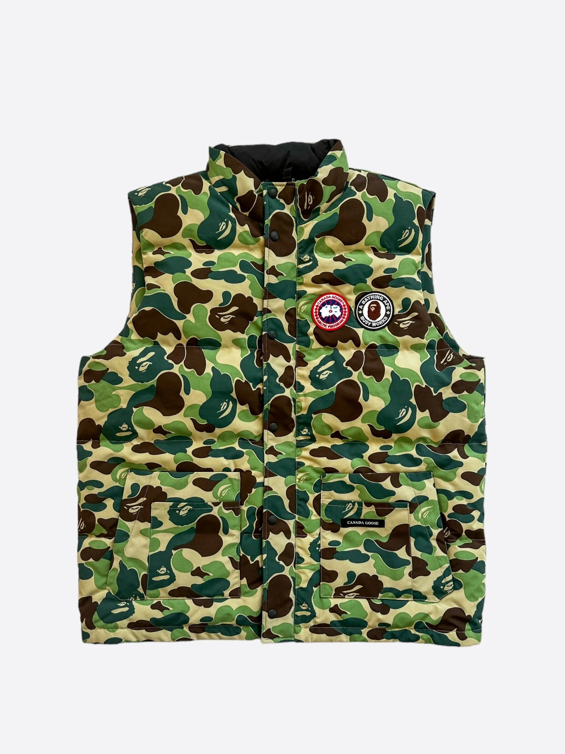 Canada Goose Bape Green Camouflage Freestyle Men's Vest