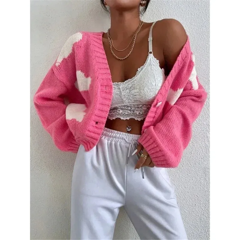 Casual Loose V-neck Comfortable Cloud Cozy Fashionable Autumn Long Sleeve Cardigan Sweater