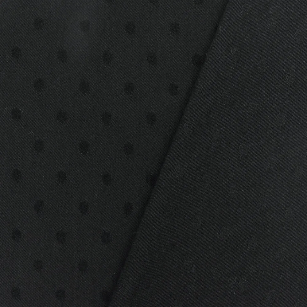 Chalk Black Dot Stretch Jacquard Twill Woven Fabric