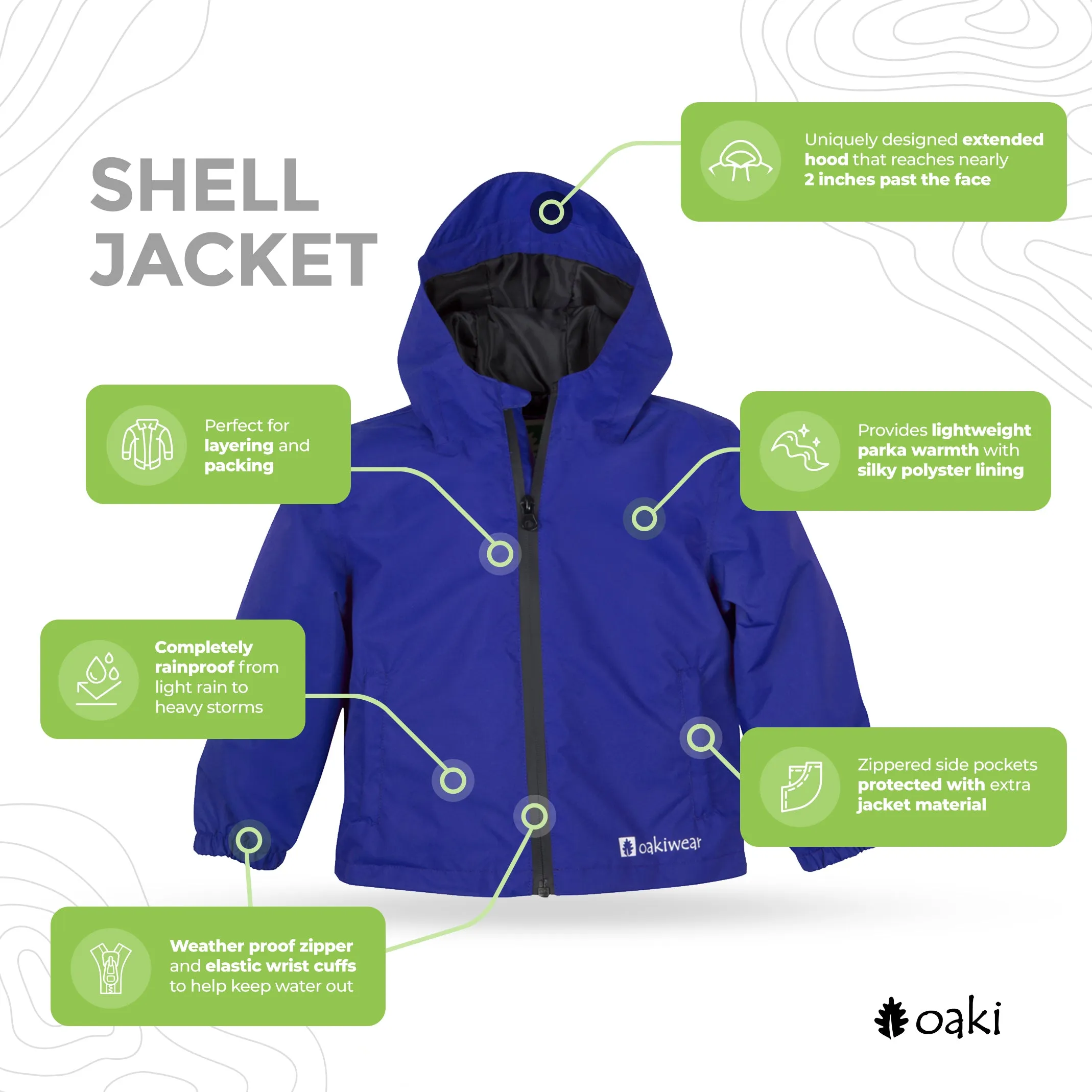 Children's Waterproof Shell Jacket, Navy