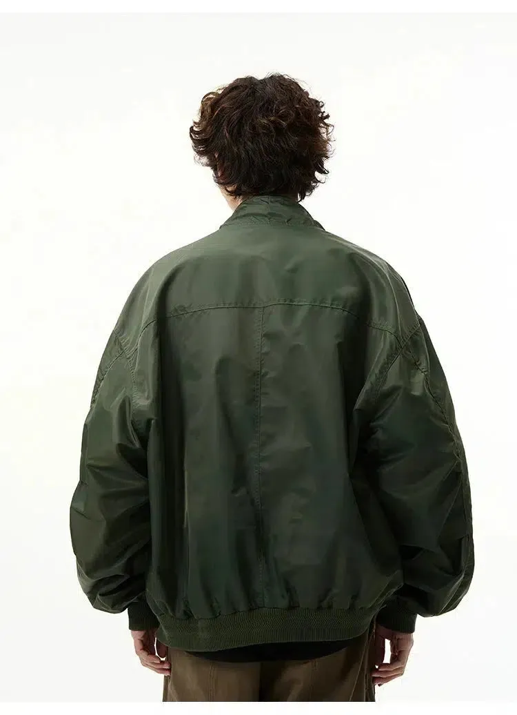 Classic Bomber Jacket with Zip-Up Front