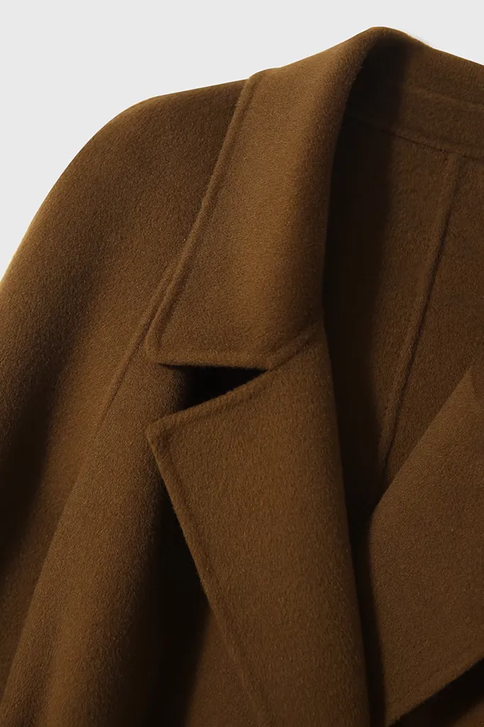 Classic Double Breasted Wool Trench Coat