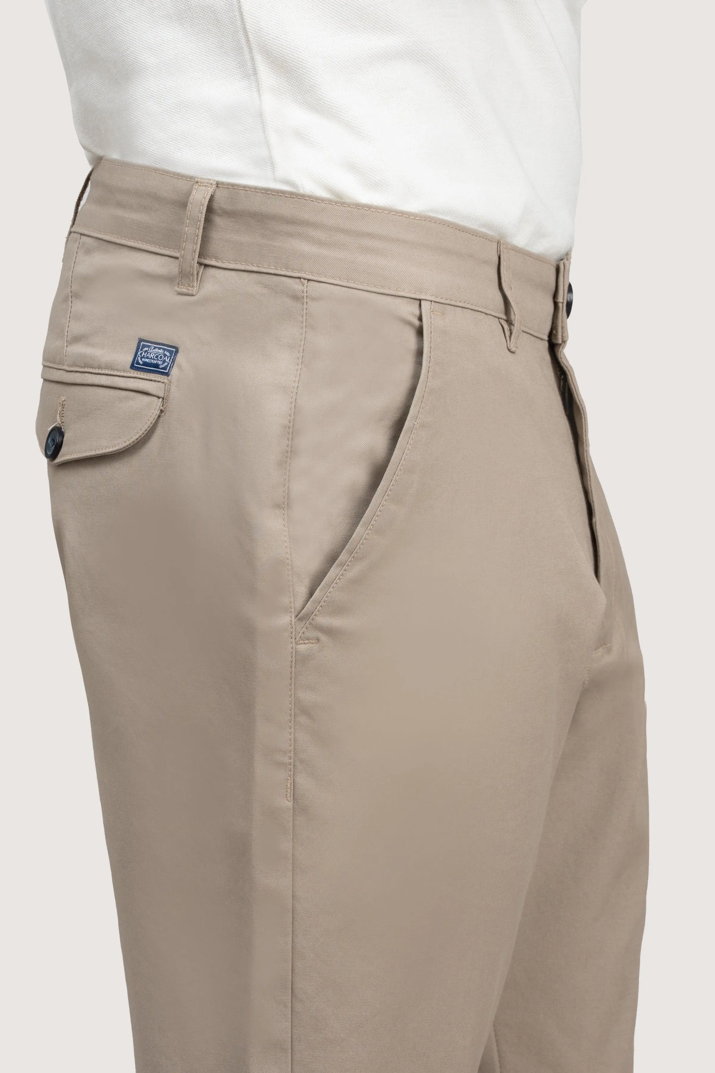 CROSS POCKET TWILL SLIMFIT PANT LIGHT KHAKI