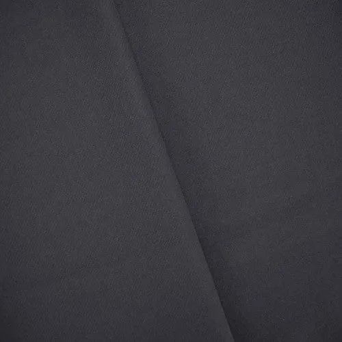 Dark Navy Blue Wool Blend Twill Woven Suiting Fabric