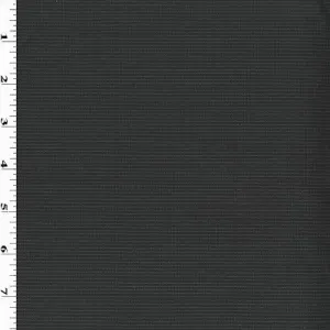 Deep Black/Gray Wool Blend Horizontal Pinstripe Suiting Fabric