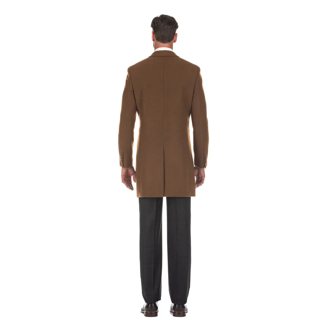 English Laundry53-01-600 Wool Blend Breasted Camel Top Coat