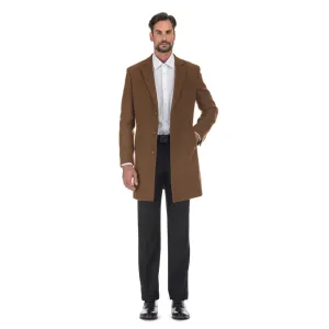 English Laundry53-01-600 Wool Blend Breasted Camel Top Coat