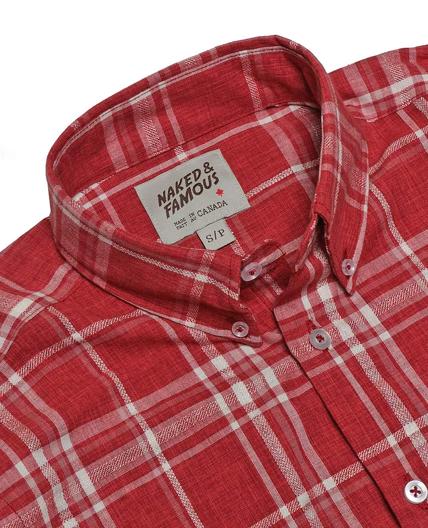 Faded Hemp Blend Regular Shirt Red