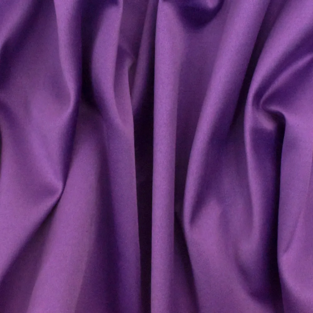 Flower Purple Solid Stretch Polyester Satin Woven Fabric