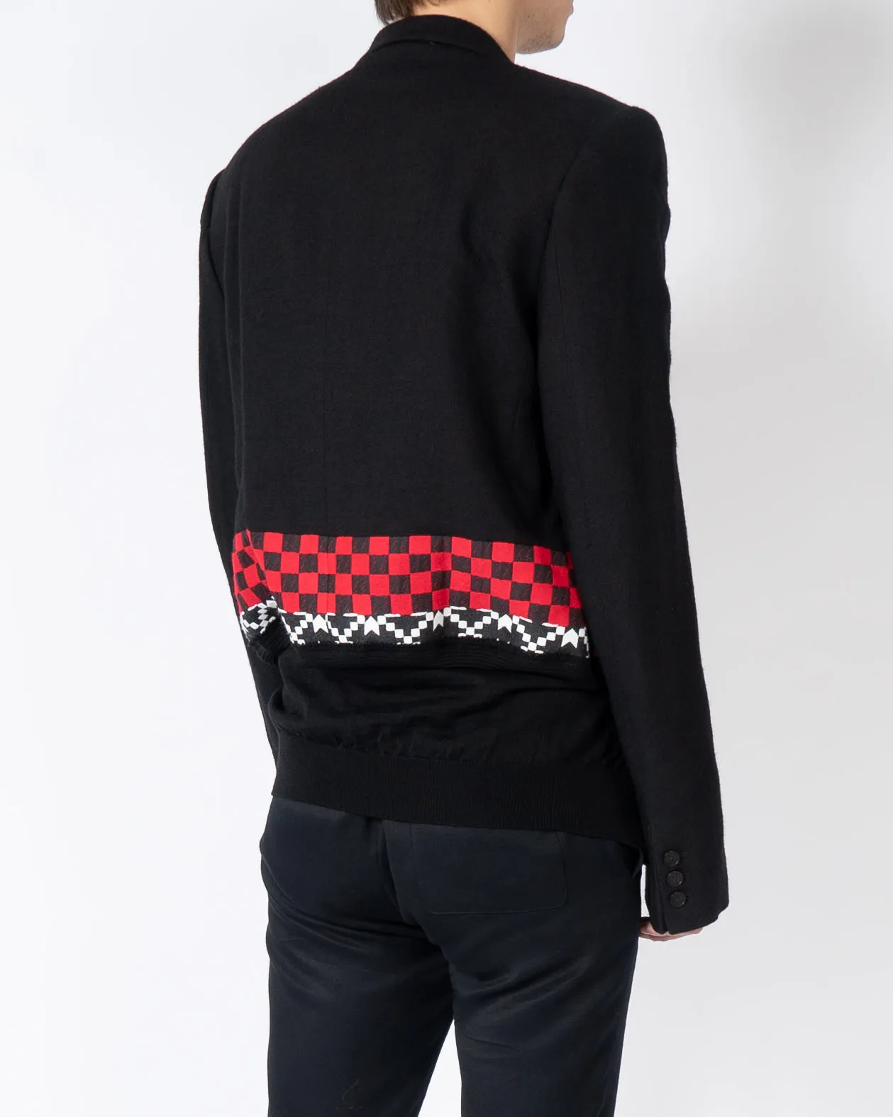 FW19 Red Checkered Embroidered Blazer