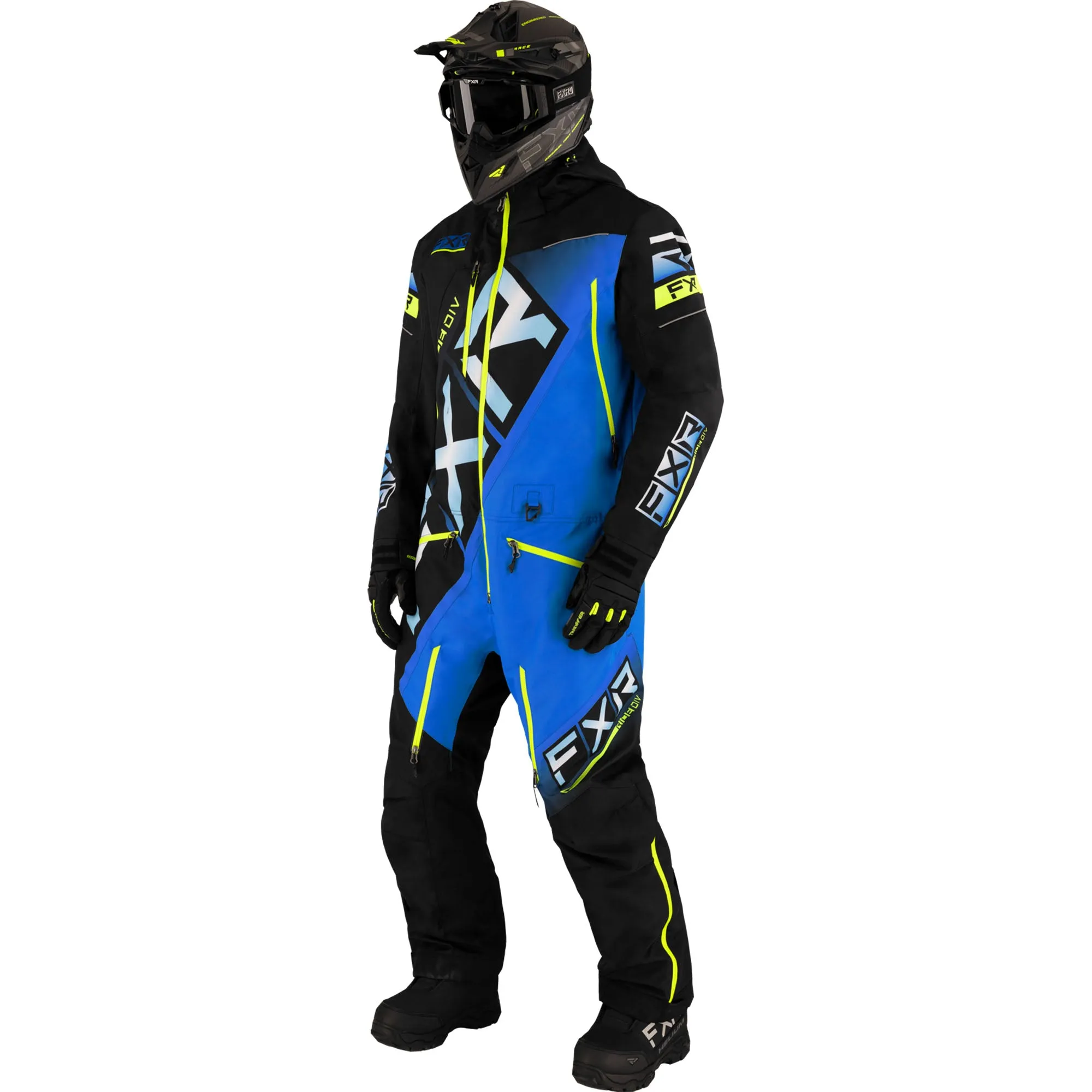 FXR CX F.A.S.T. Insulated Snowmobile Monosuit Black/Blue/HiVis