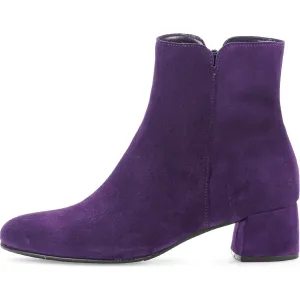 Gabor Abbey 55.680.13 Ladies Purple Suede Side Zip Ankle Boots