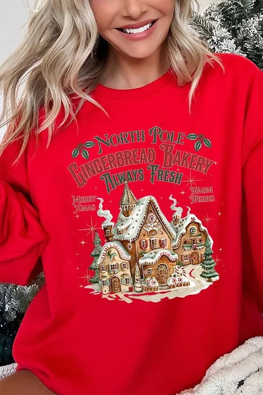 Gingerbread Bakery Graphic Fleece Sweatshirts