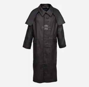 HORSEMEN'S Duster Coat Men's Riding Leather Long Coat