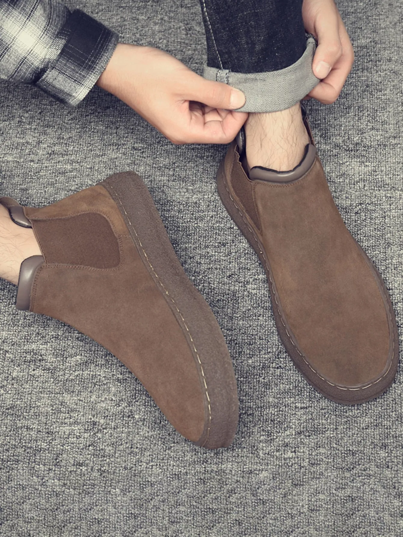 il Minimo - Men's Minimalist Slip On Chelsea Boots