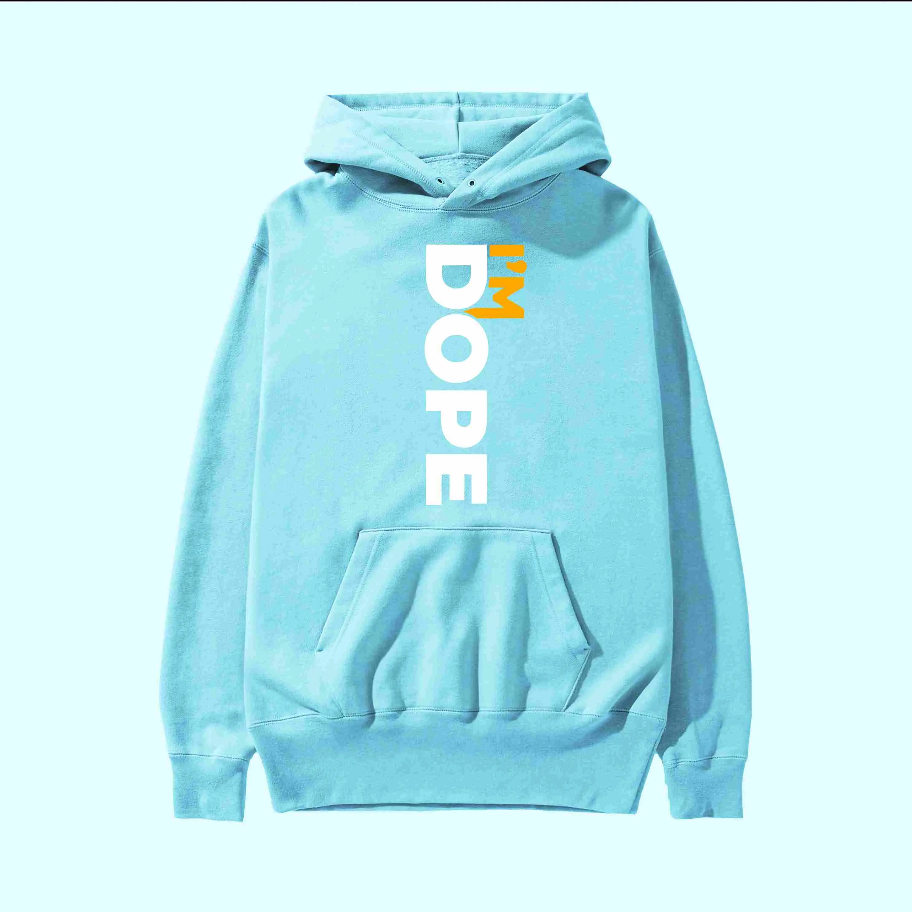 I'm Dope Plus Size Hoodie Ice Blue