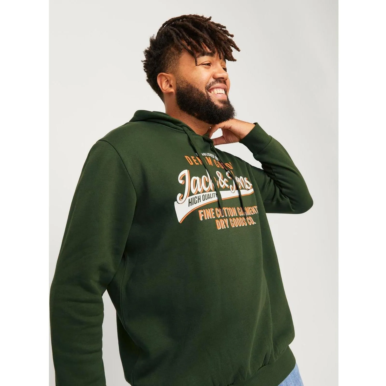 Jack & Jones Mens Logo Big & Tall Pullover Hoodie