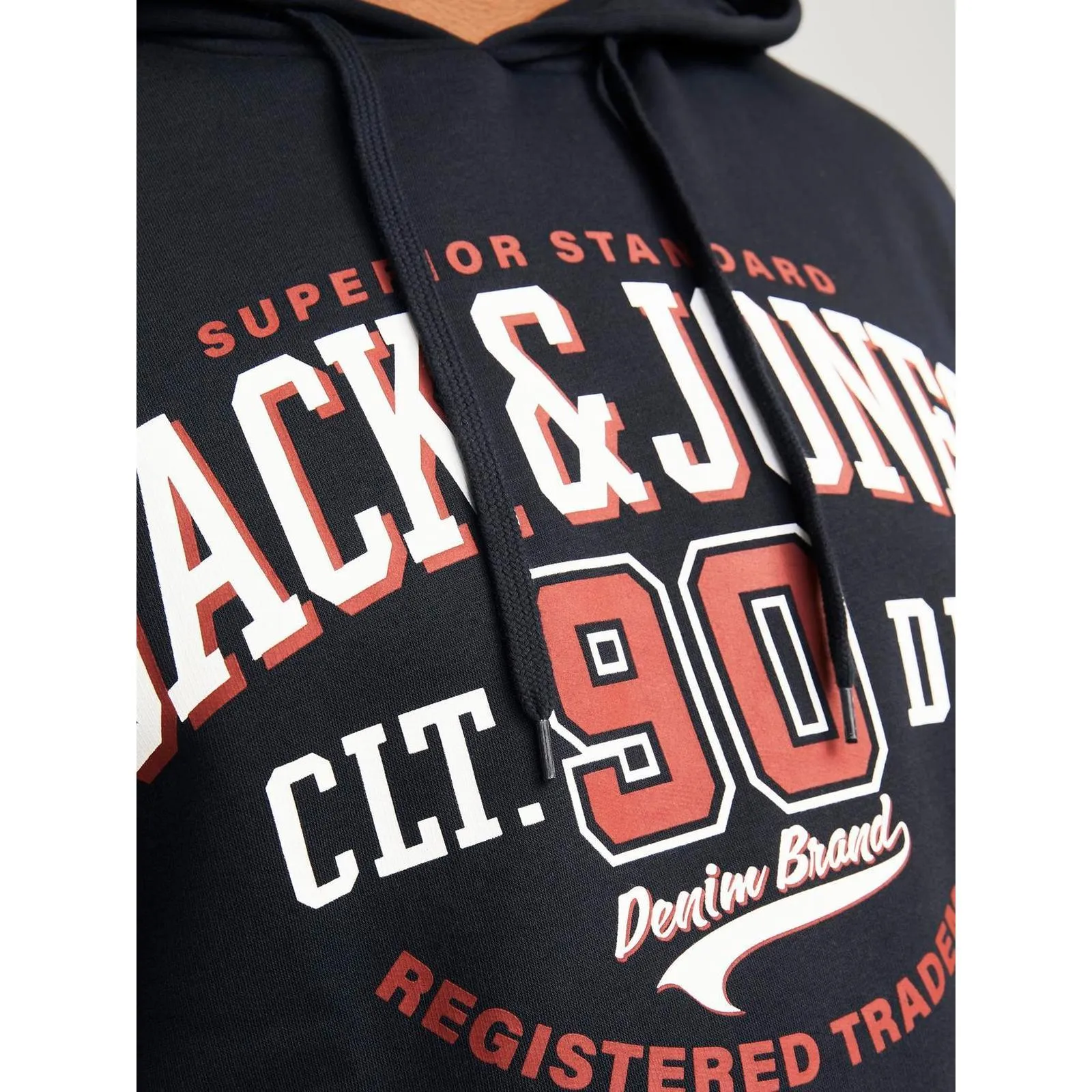 Jack & Jones Mens Logo Big & Tall Pullover Hoodie