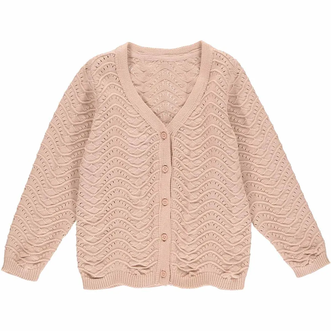 Knit Needle Out Cardigan - Spa Rose