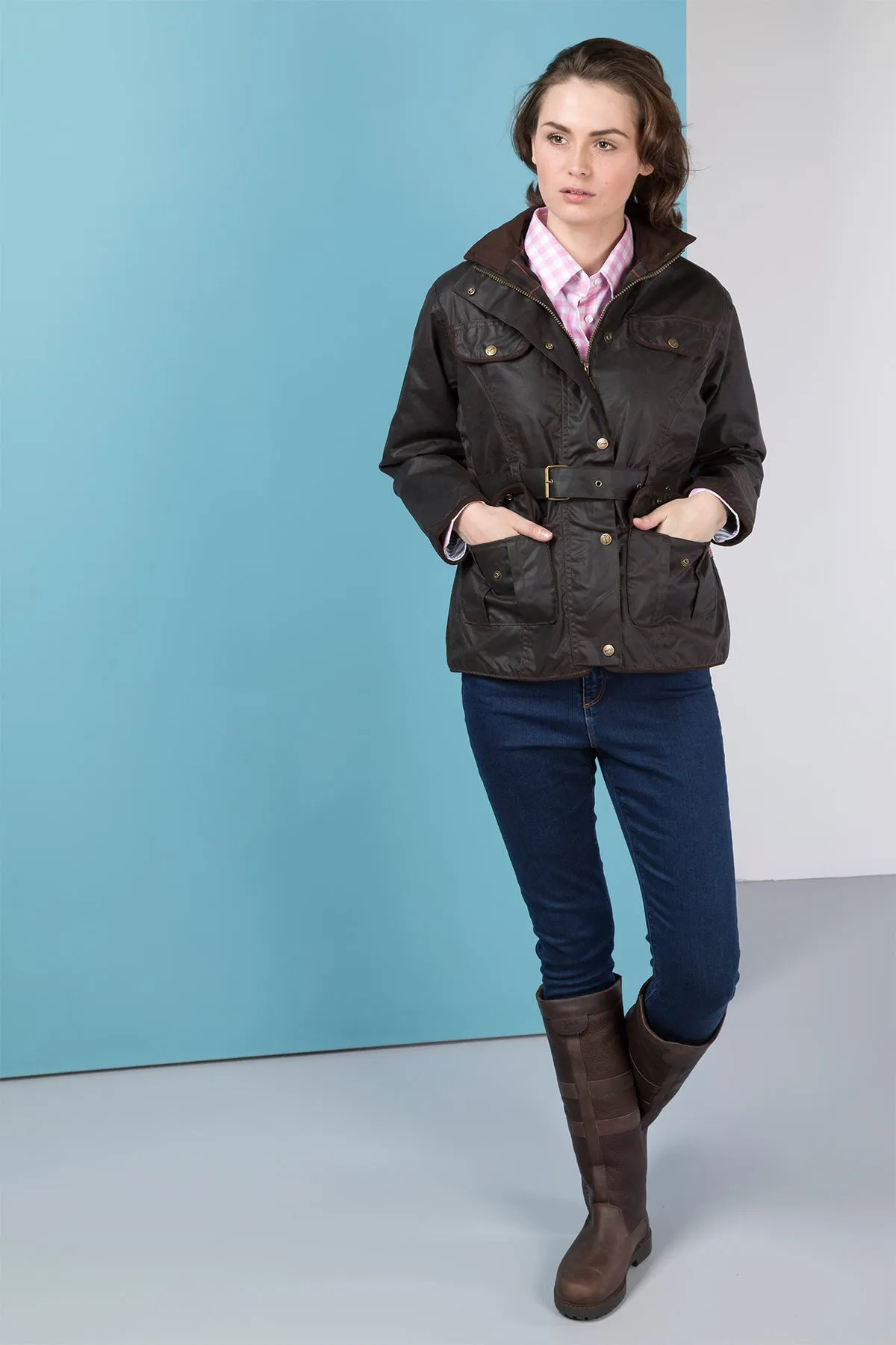 Ladies Belted Wax Jacket - Milly