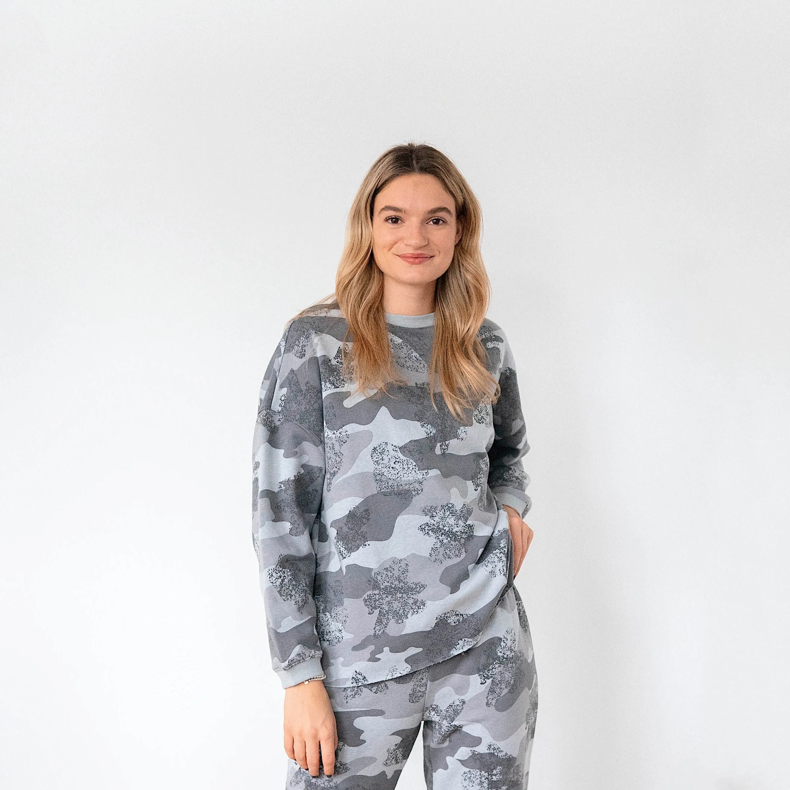 Ladies' Grey Mix Camo Comfortwear Collection Sweatshirt