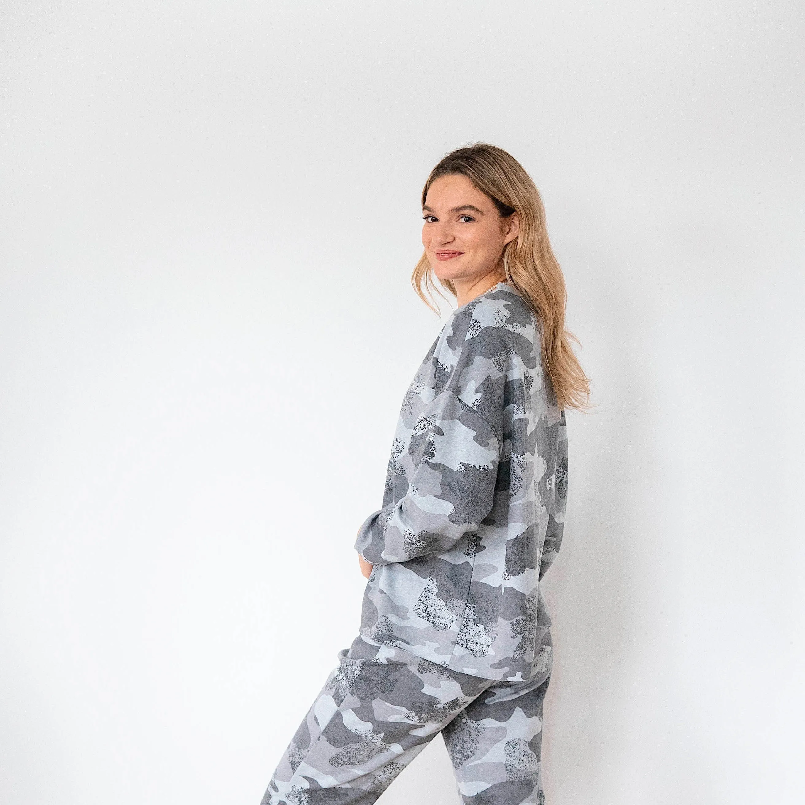 Ladies' Grey Mix Camo Comfortwear Collection Sweatshirt