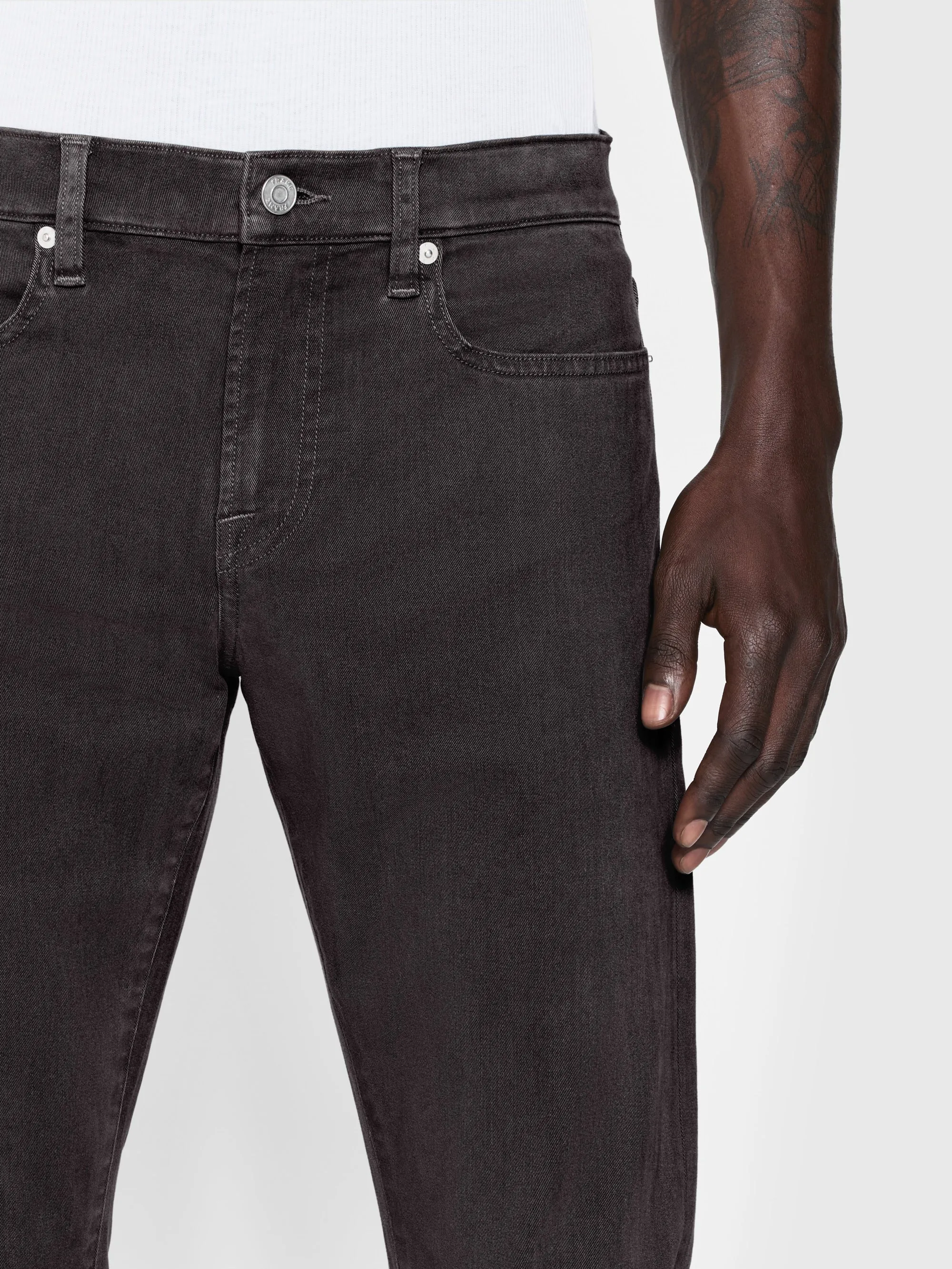 L'Homme Slim Brushed Twill -- Slate Gray