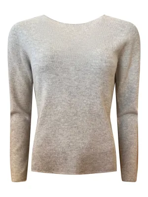 Light Grey Fine Boatneck Wool Cashmere Knit