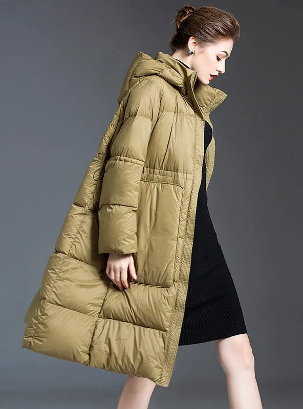 Long Size Cloak Down Jacket