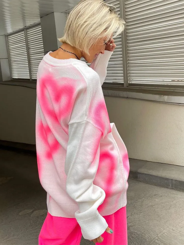 Loose casual printing knitted  Sweatshirt