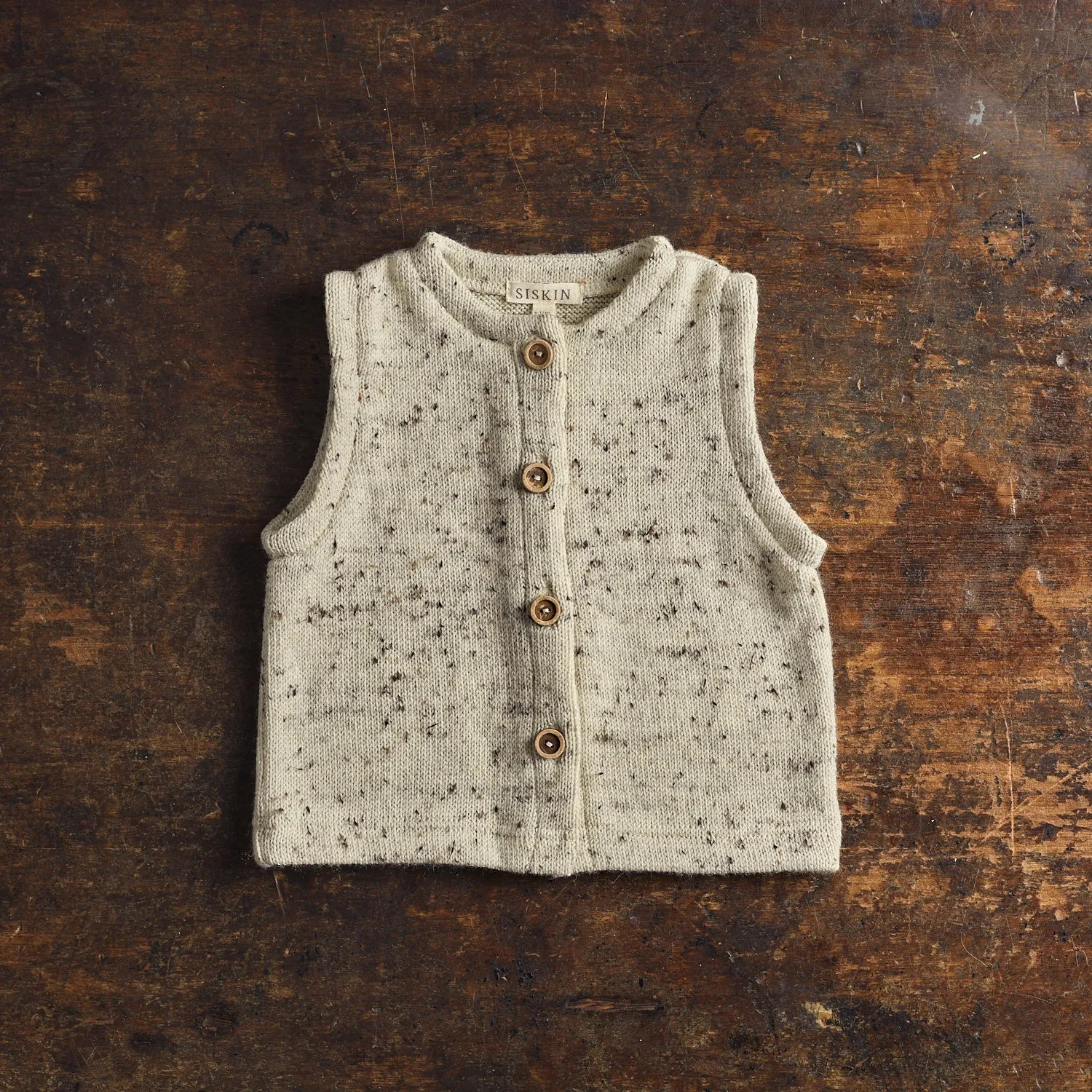 Magpie Baby & Kids Vest - Merino Wool Speckle - Quail