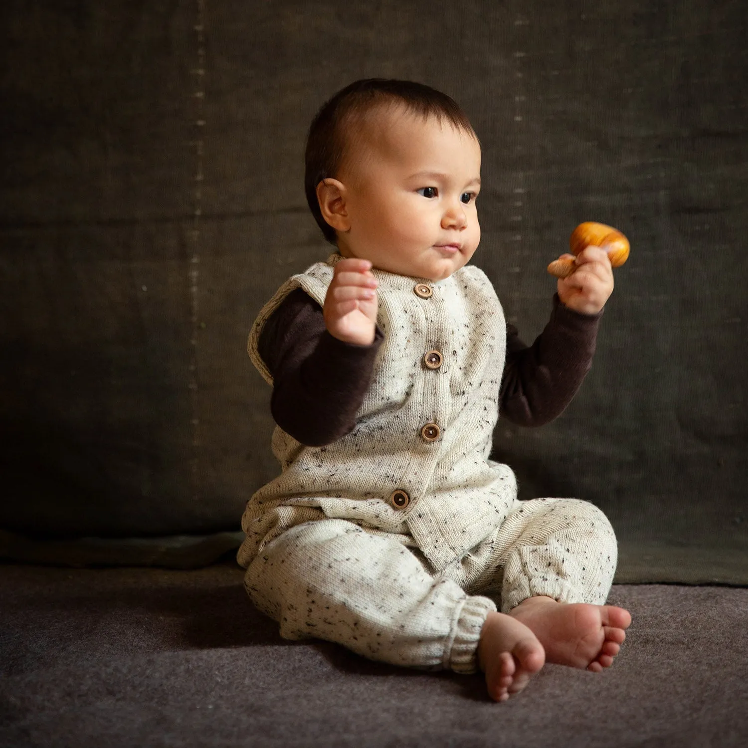 Magpie Baby & Kids Vest - Merino Wool Speckle - Quail