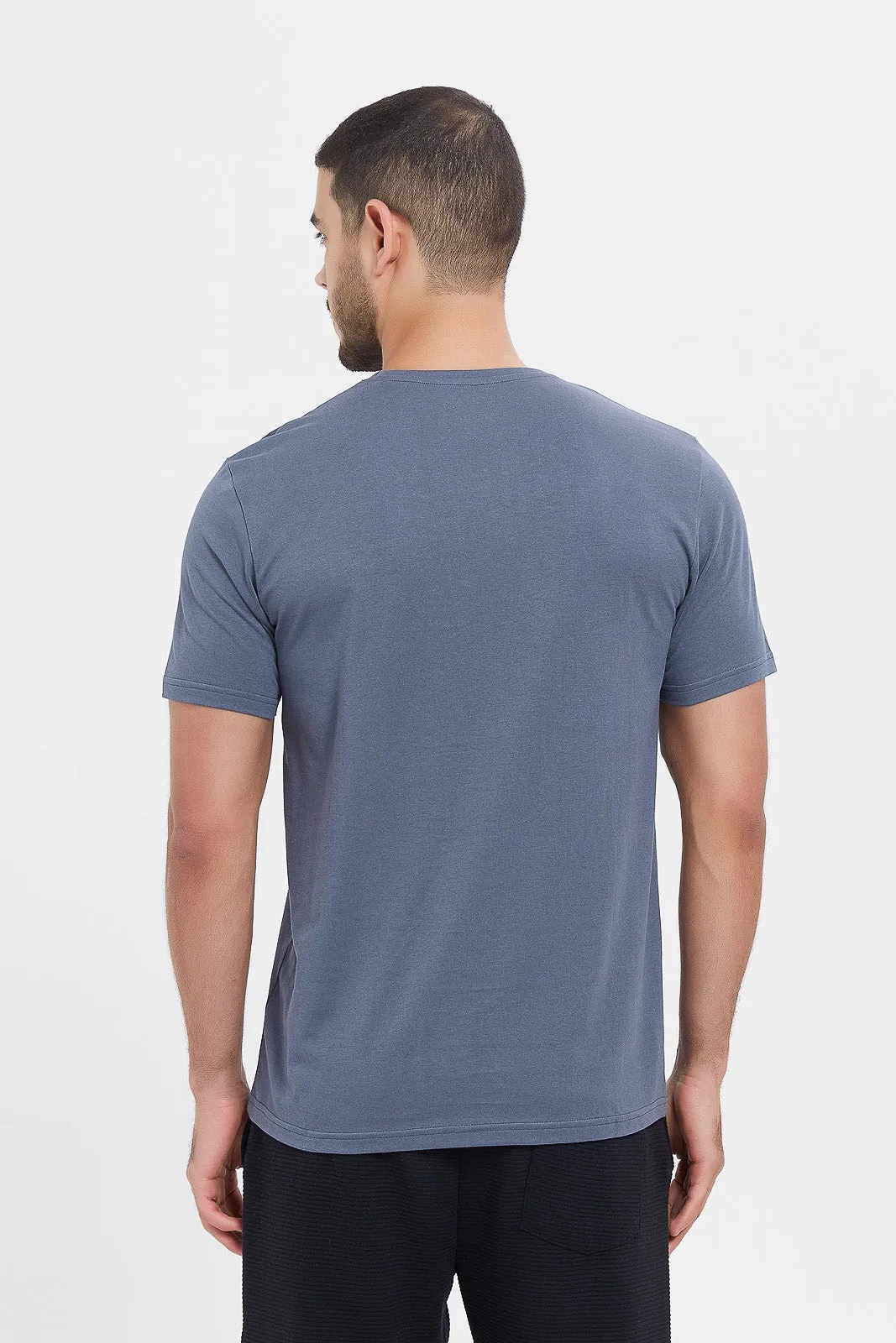 Men Charcoal Plain T-Shirt