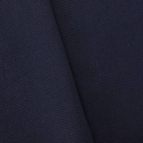 Midnight Navy Blue Cotton Loosely Woven Selvedge Dobby Fabric