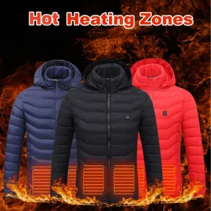 New Heated Jacket Coat USB Electric Jacket Cotton Coat Heater Thermal Clothing Heating Vest Men's Clothes Winter