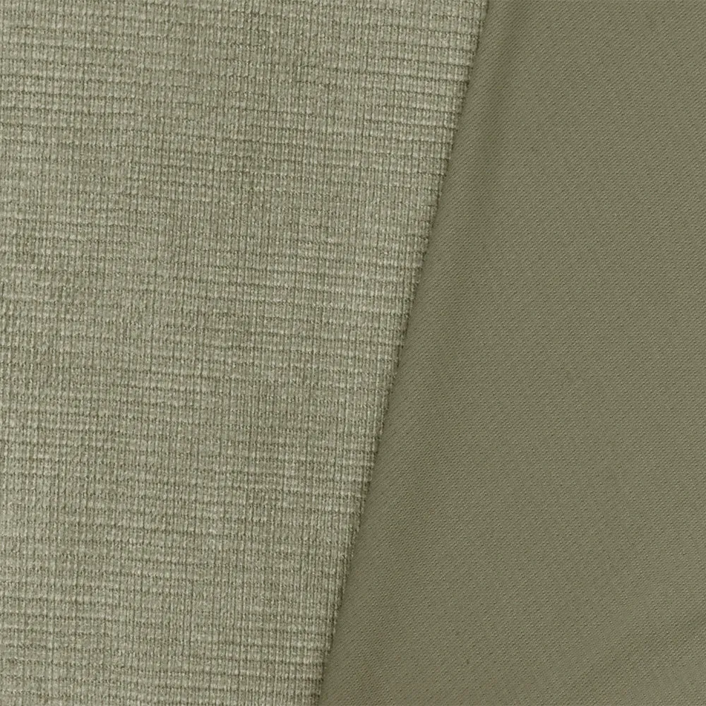 Olive Gray Texture Stretch Poly Bedford Corduroy-Like Knit Fabric