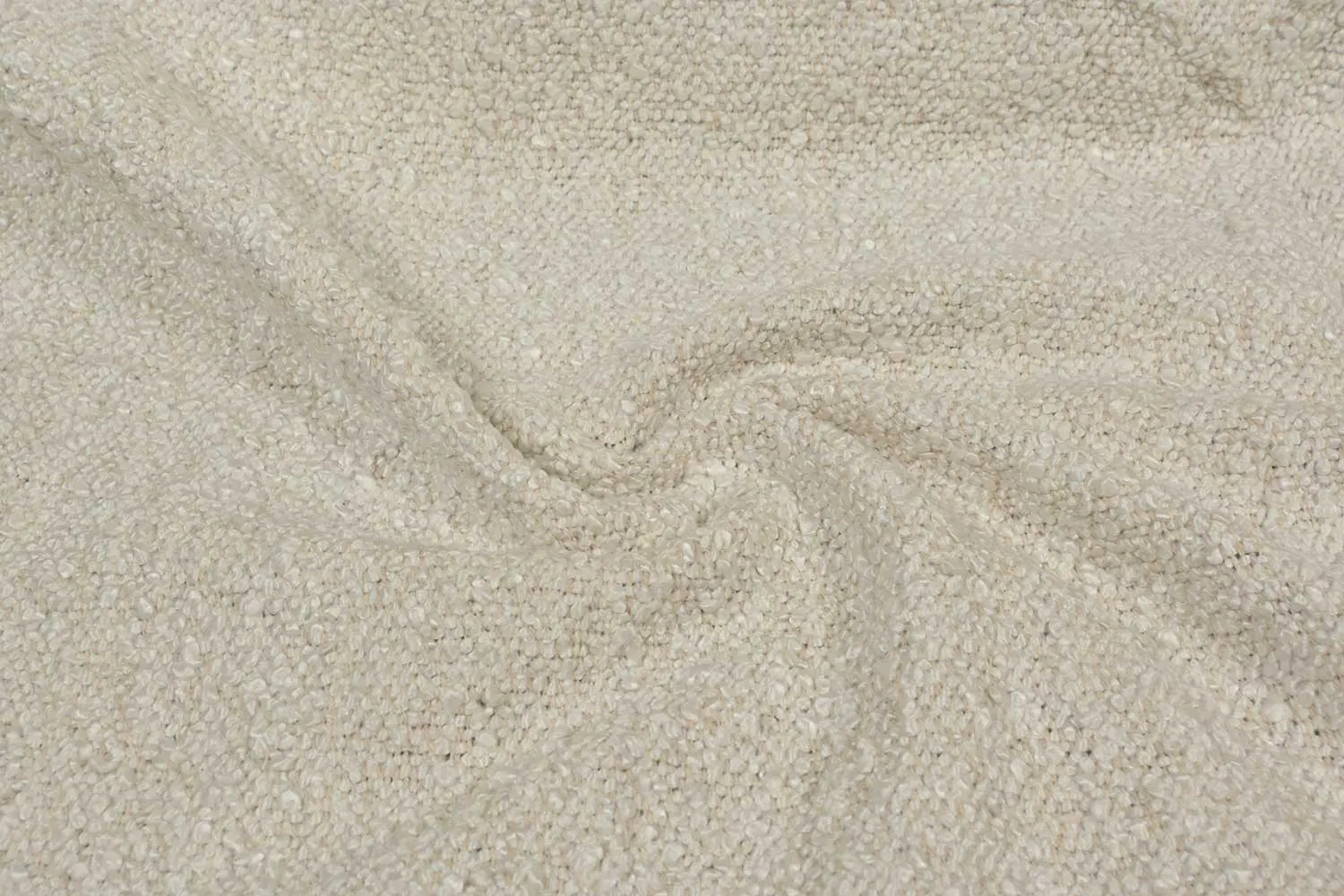 Precuts of Cream Abstract Boucle Viscose Cotton Fabric